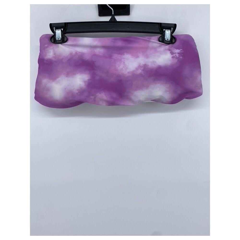 UNBRANDED Women's Purple Tie-Dye Strapless Swim Top SZ S